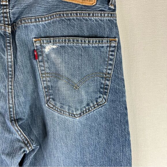 Levi's Jeans Mens Blue Denim 550 Relaxed Fit Straight Leg 5 Pockets Cotton 34x34 - Picture 14 of 16